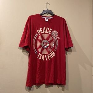 Peace is a Verb cotton Shirt w/ Record Player w/ dove in center Graphic in 3XL